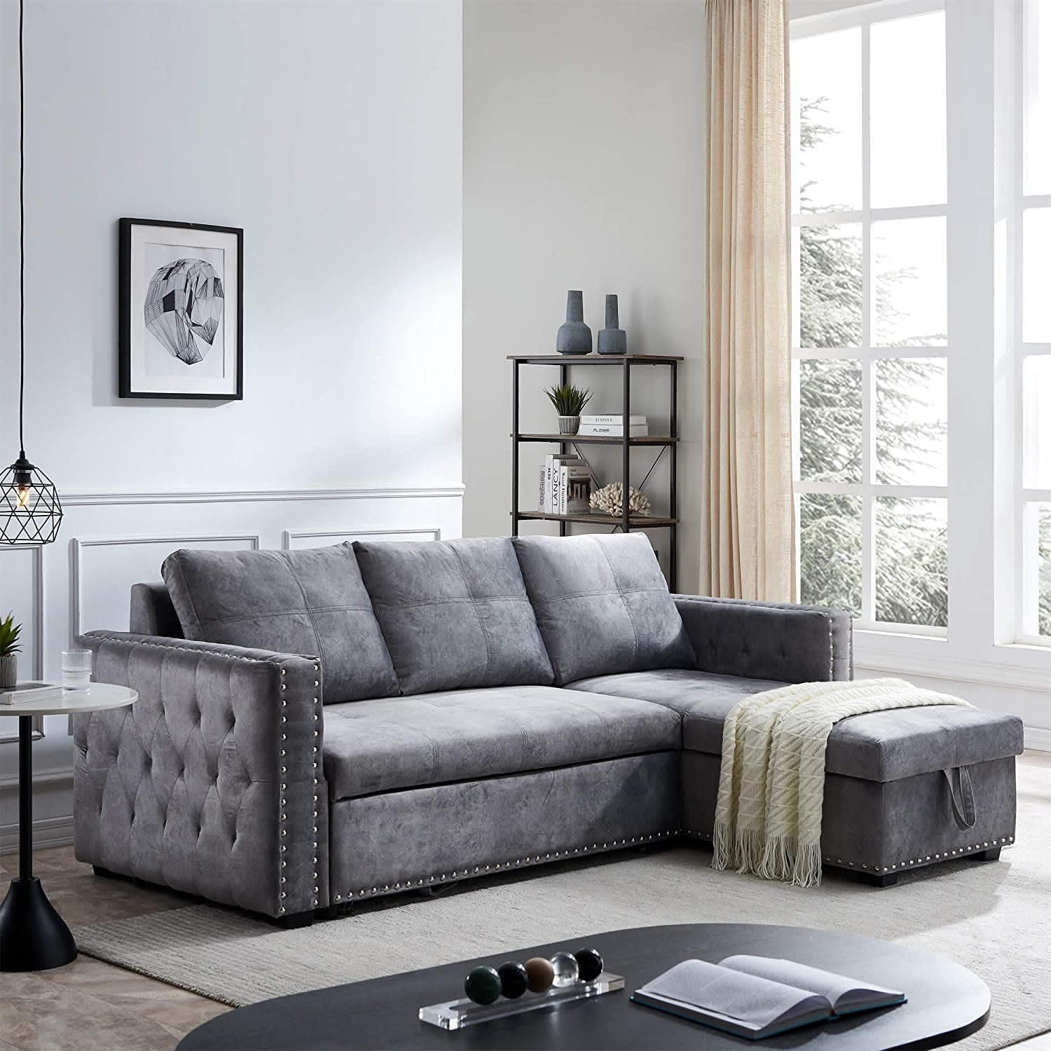 Sleeper sectional deals with storage tiktok